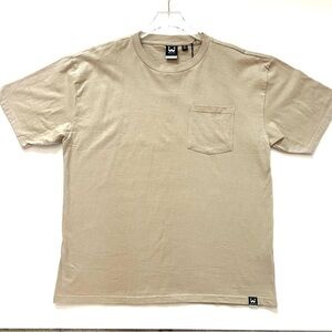 WXYZ Short Sleeve Tan Tee Shirt Cotton Boxy Utility Men's Extra Large XL NWT